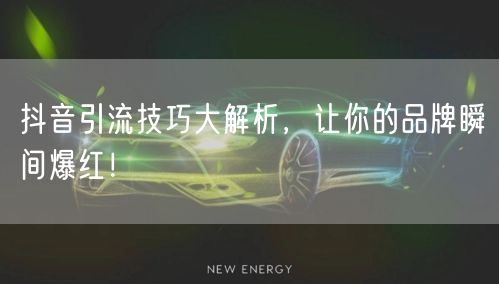 抖音引流技巧大解析，让你的品牌瞬间爆红！