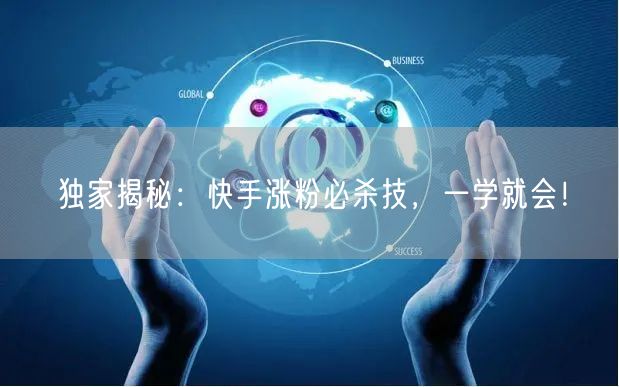 独家揭秘：快手涨粉必杀技，一学就会！