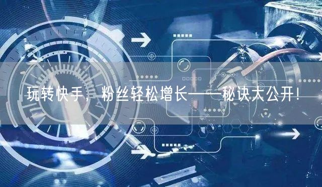 玩转快手，粉丝轻松增长——秘诀大公开！