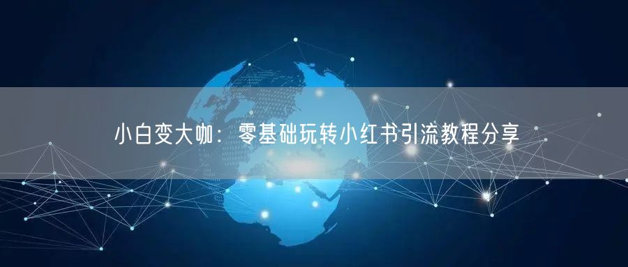 小白变大咖：零基础玩转小红书引流教程分享