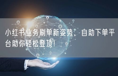小红书业务刷单新姿势，自助下单平台助你轻